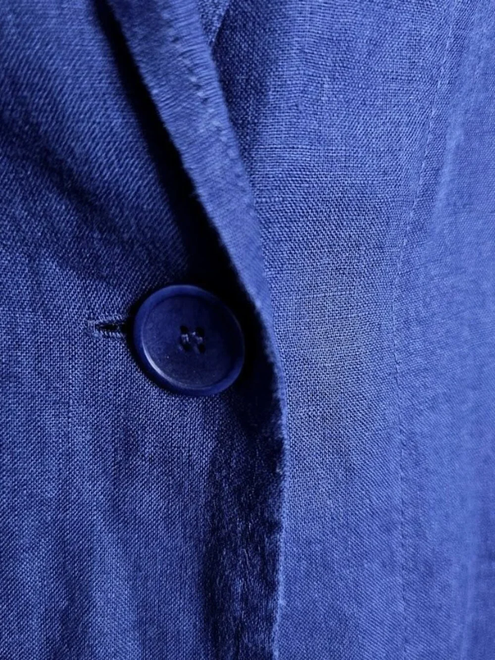 EILEEN FISHER Lightweight 100% Linen Blazer Jacket NAVY BLUE Plus size 1X Summer - Picture 6 of 7